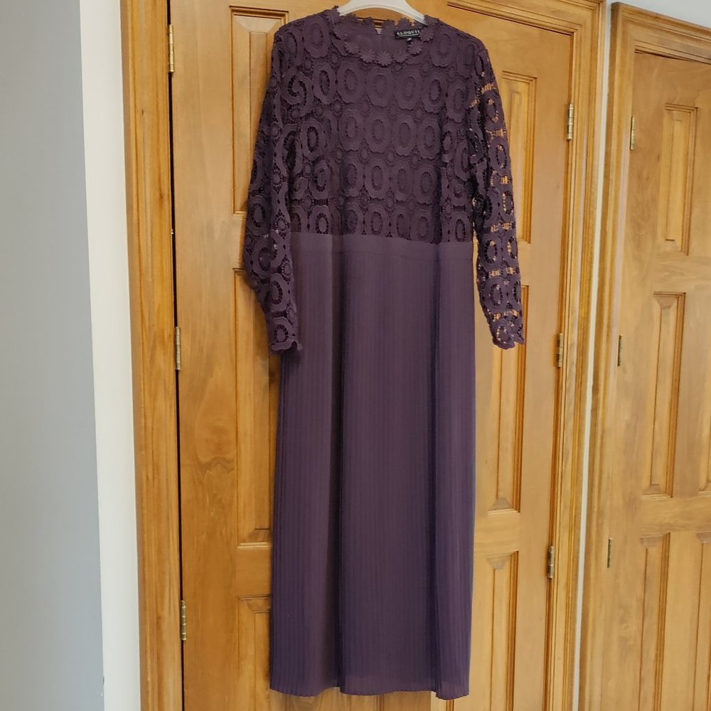 NWOT Eloquii plum floor length dress